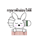 バトミントン好きのうさぎ～タイ語～（個別スタンプ：17）