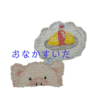 色鉛筆画、ふわふわもこもこの動物たち（個別スタンプ：4）