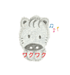 色鉛筆画、ふわふわもこもこの動物たち（個別スタンプ：29）