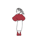 おねえさんの文字なしスタンプ（個別スタンプ：18）
