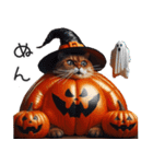 茶色トラ縞柄にゃんこの秋/ハロウィン（個別スタンプ：35）