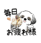 シーズー犬【親】Black ＆ White（個別スタンプ：7）