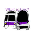 yellow and purple trains（個別スタンプ：32）