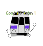 yellow and purple trains（個別スタンプ：39）