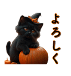 飛び出す★墓まで使えるAIハロウィン黒猫（個別スタンプ：3）