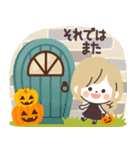 モノトーンGirlyちゃん・ハロウィン（個別スタンプ：5）