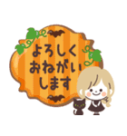 モノトーンGirlyちゃん・ハロウィン（個別スタンプ：37）