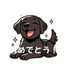 黒色ラブラドールレトリーバーのスタンプ（個別スタンプ：3）