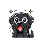 黒色ラブラドールレトリーバーのスタンプ（個別スタンプ：7）