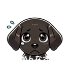 黒色ラブラドールレトリーバーのスタンプ（個別スタンプ：8）