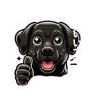 黒色ラブラドールレトリーバーのスタンプ（個別スタンプ：16）