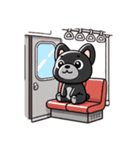 待ち合わせに使える黒フレブルちゃん（個別スタンプ：7）