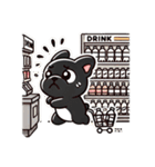 待ち合わせに使える黒フレブルちゃん（個別スタンプ：10）