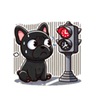 待ち合わせに使える黒フレブルちゃん（個別スタンプ：15）