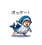 クジラになった太っちょ柴犬（個別スタンプ：16）