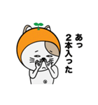 みかんを被った猫（個別スタンプ：13）