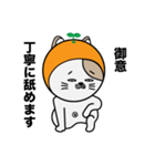 みかんを被った猫（個別スタンプ：18）
