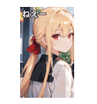 金髪シャツ女の子と町（個別スタンプ：9）