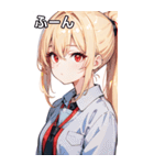 金髪シャツ女の子と町（個別スタンプ：10）