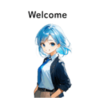 全て同じセリフ【Welcome】（個別スタンプ：4）