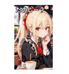 金髪ウェイトレス女の子とカフェ（個別スタンプ：2）