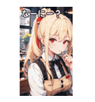 金髪ウェイトレス女の子とカフェ（個別スタンプ：5）