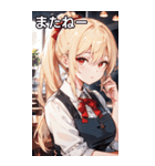 金髪ウェイトレス女の子とカフェ（個別スタンプ：19）