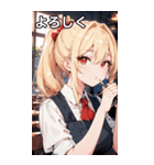 金髪ウェイトレス女の子とカフェ（個別スタンプ：22）