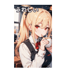 金髪ウェイトレス女の子とカフェ（個別スタンプ：38）