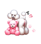ふわもこプードルとピンクくまの日常（個別スタンプ：4）