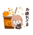 モノトーンLongちゃん・ハロウィン（個別スタンプ：10）