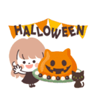 モノトーンLongちゃん・ハロウィン（個別スタンプ：40）