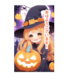 ハロウィン魔女の小さな女の子BIGスタンプ（個別スタンプ：2）