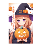 ハロウィン魔女の小さな女の子BIGスタンプ（個別スタンプ：26）