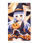 ハロウィン魔女の小さな女の子BIGスタンプ（個別スタンプ：27）