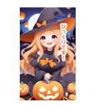 ハロウィン魔女の小さな女の子BIGスタンプ（個別スタンプ：31）