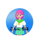 女の子の挨拶いろいろ（個別スタンプ：5）