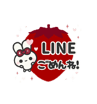 ⏹⬛ウサギ❹❹⬛LINE大人甘い挨拶【苺】（個別スタンプ：15）