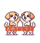 ドット犬のほのぼのスタンプ（個別スタンプ：17）