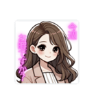 ふんわり女子の日常♡お誘い編（個別スタンプ：1）