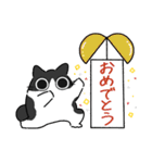 ねこぽっくるハチワレ【お祝い＆お礼】（個別スタンプ：11）