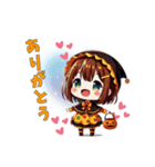 ハロウィン限定！魔女のかわいいスタンプ（個別スタンプ：3）