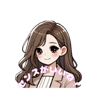 ふんわり女子の日常♡褒め言葉・嬉しい言葉（個別スタンプ：11）