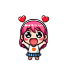 可愛いキャラクタースタンプ(動きありver.)（個別スタンプ：4）