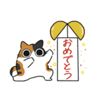 ねこぽっくる三毛【お祝い＆お礼】（個別スタンプ：11）