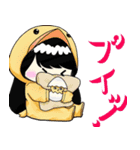 子ども絵：女の子の日常リアクション（個別スタンプ：4）