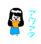 子ども絵：女の子の日常リアクション（個別スタンプ：6）