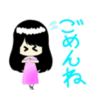子ども絵：女の子の日常リアクション（個別スタンプ：9）