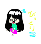子ども絵：女の子の日常リアクション（個別スタンプ：11）