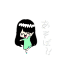 子ども絵：女の子の日常リアクション（個別スタンプ：13）